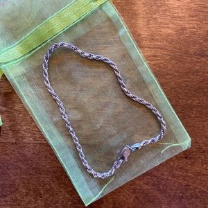 Sterling silver 8 3/4” rope bracelet